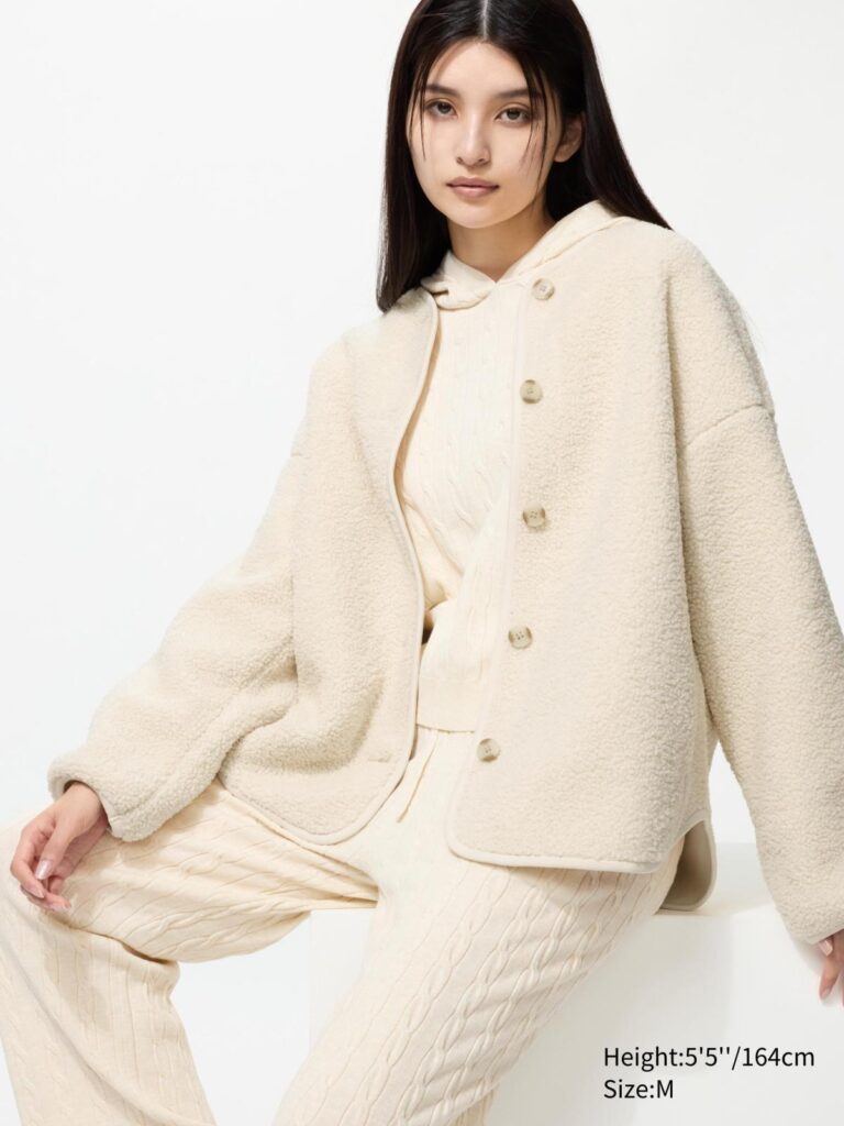 UNIQLO PILE LINED FLEECE RELAXED CARDIGAN