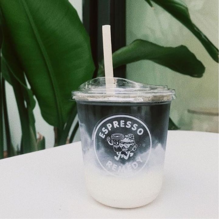 black sesame latte from espresso remedy in sheung wan