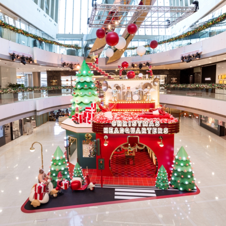 ifc mall festive christmas display santas headquarters 2025 lights xmas tree