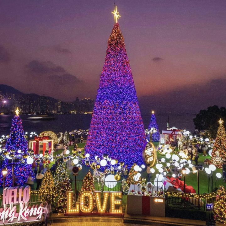West Kowloon Cultural District Christmas tree Hong Kong 2025 Christmas displays and decorations in WestK art park