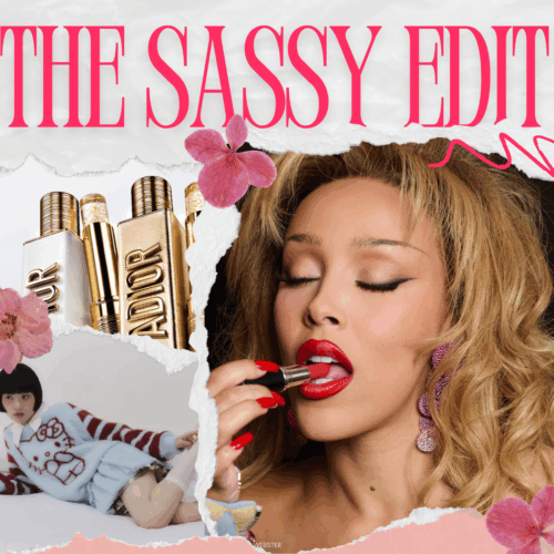 The Sassy Edit October 2025 Hero using images from Celine Kwan MAC cosmetics and doja cat and Dior
